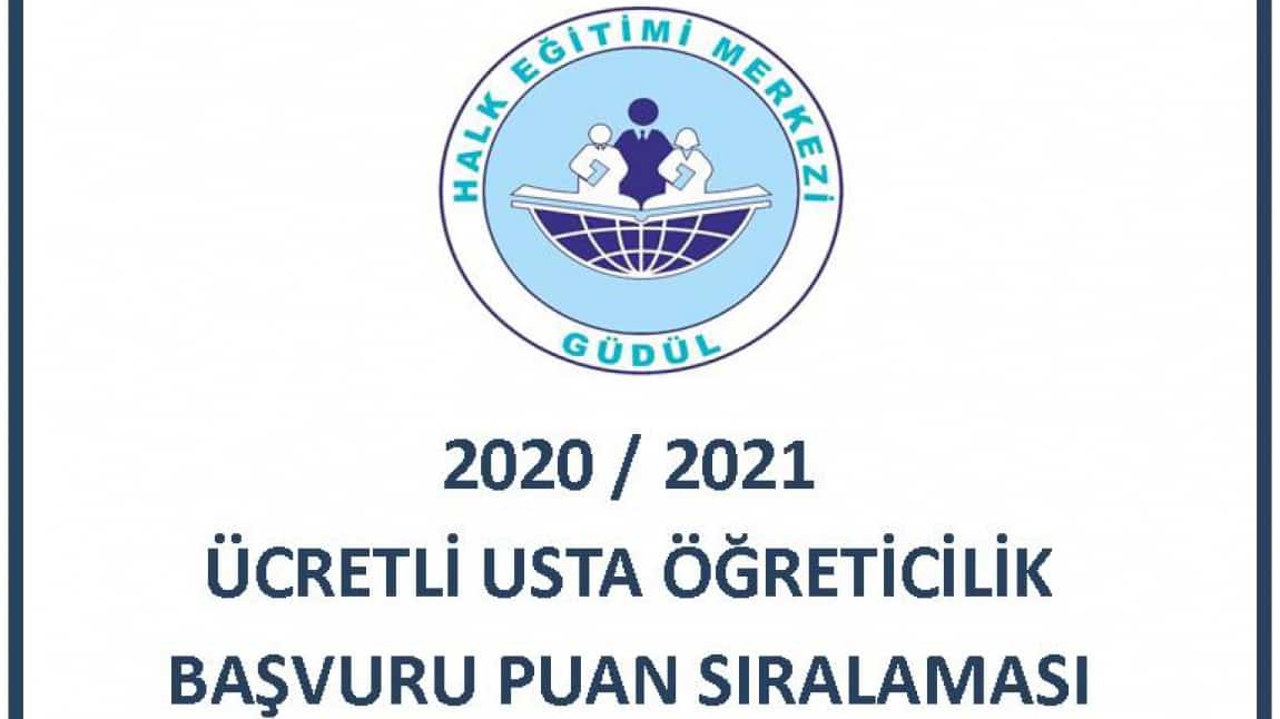 2020 / 2021 PUANLI USTA ÖĞRETİCİLİK SIRALAMASI
